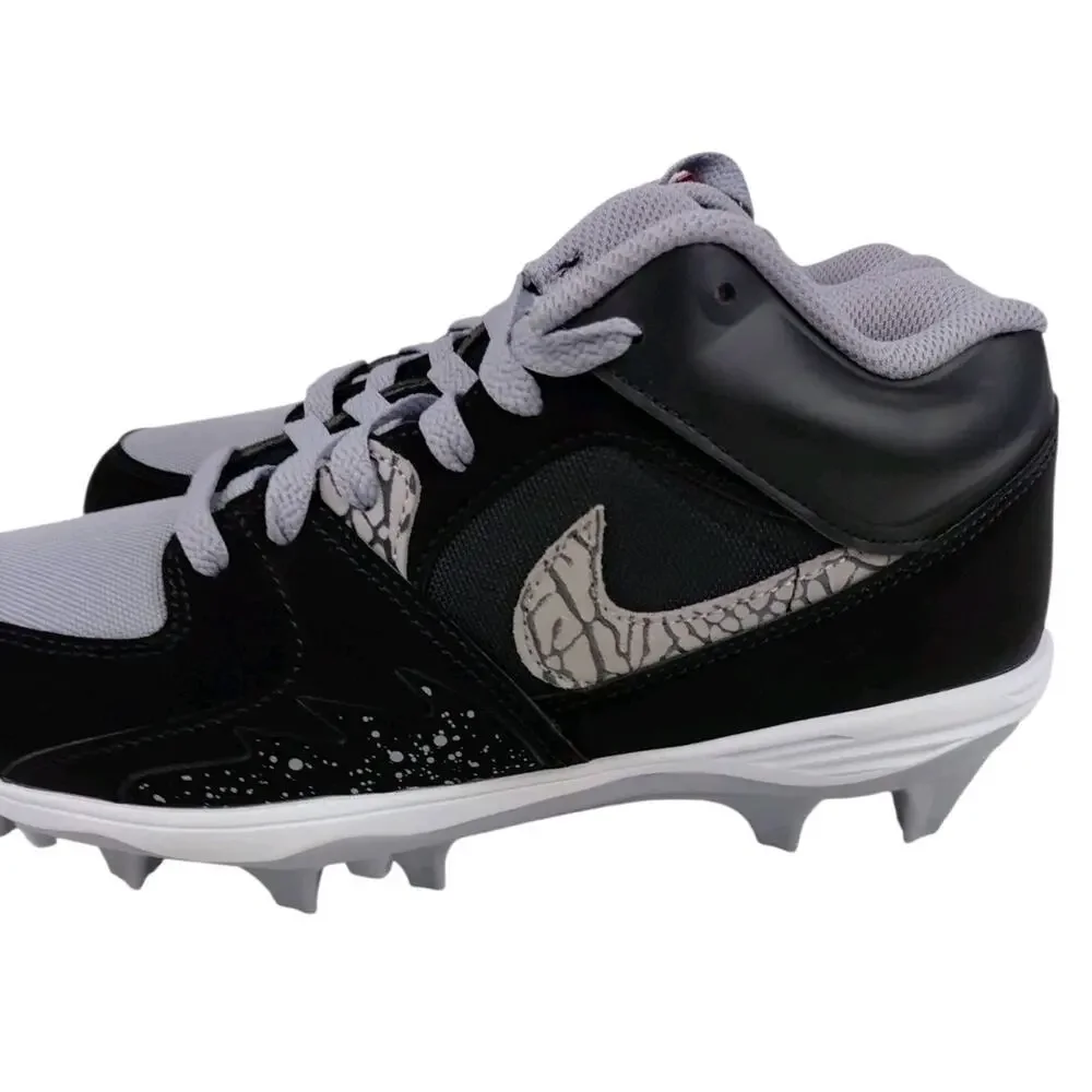Nike Air Jordan Stadium 90 TD Black Cement Football Cleats HQ0210-060 Size 8